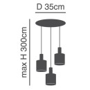 SE21-GM-4-3BL-SH1 ADEPT TUBE Gold Matt Pendant White Fabric Shade+