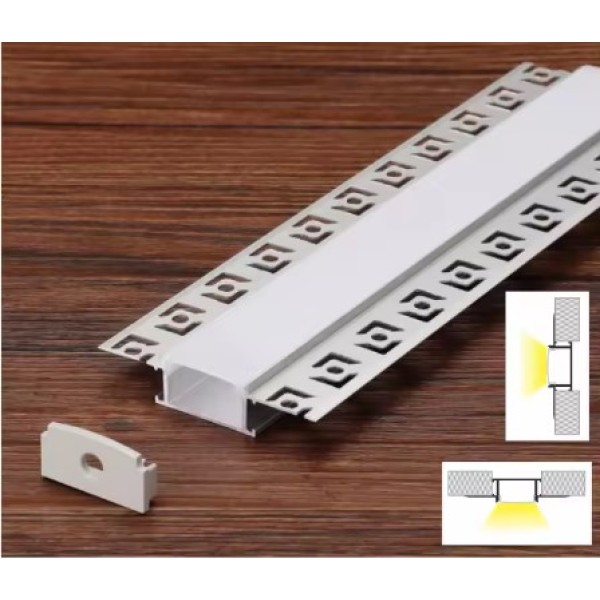 SE-PROW-30 ALUMINIUM PROFILE WITH WINGS 3,0*1,5CM TRIMLESS FOR 2 LED STRIPS PRICE PER METER