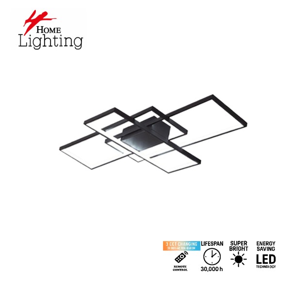 SE LED 4 TESSERA BLACK 86*48*10cm 3CCT WITH MEMORY IP20 50W 2 YEARS WARRANTY