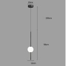 SE LED 12 AMALFI PENDANT BLACK 7W 3CCT 12*100cm IP20 220V 2 YEARS WARRANTY