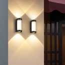 SE LED 180 MODO ROUND OUTDOOR WALL LAMP BLACK 6+6W 3000K