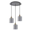 SE21-BR-10-3BL-SH2  MAGNUM BRONZE Grey Shade Pendant+