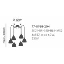 SE21-BR-10-BL6-MS3  MAGNUM BRONZE Black Metal Shade Pendant+