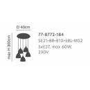 SE21-BR-10-5BL-MS3 MAGNUM BRONZE Black Metal Shade Pendant+