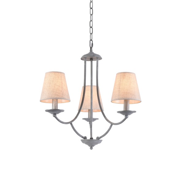 C119-3 ETNA PENDANT LAMP GREY PATINA&WHITE SHADE 1E1