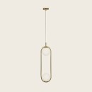 SE 110-2 PRATO PENDANT BRASS GOLD WITH 2 OPAL GLASSES Φ15 Γ4