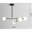 SE21-HA-4 HARUTO BLACK AND GOLD PENDANT OPAL 83x45cm  E27*4  MAX 60W IP20  2 YEARS WARRANTY