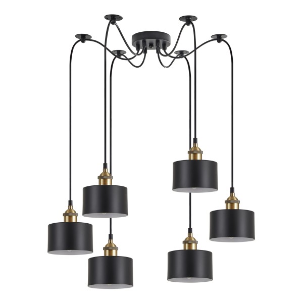 SE21-BR-10-BL6-MS1 MAGNUM BRONZE Black Metal Shade Pendant+