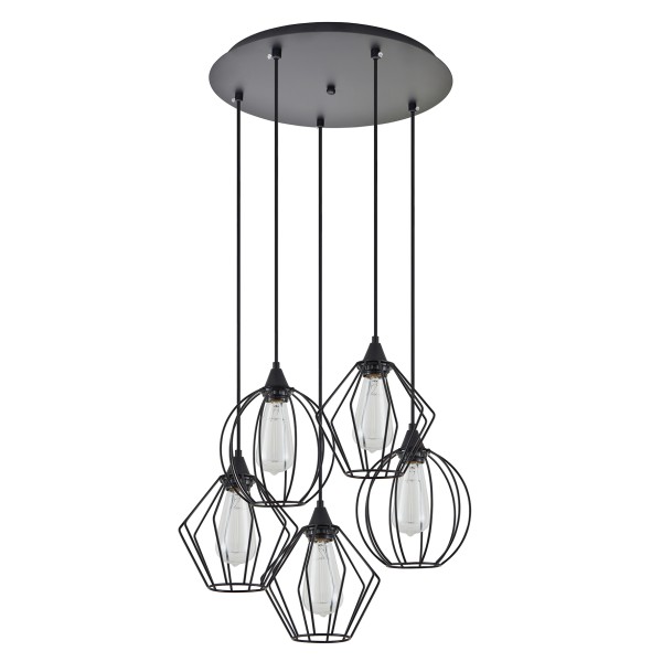 SE21-BL-B10-5BL-GR12 ADEPT FLEX Black Metal Grid Pendant+