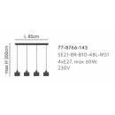 SE21-BR-10-4BL-MS1 MAGNUM BRONZE Black Metal Shade Pendant+