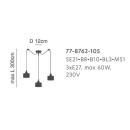 SE21-BR-10-BL3-MS1 MAGNUM BRONZE Black Metal Shade Pendant+
