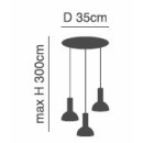 SE21-NM-4-3NM-MS3 ADEPT TUBE Nickel Matt Pendant Black Metal Shade+
