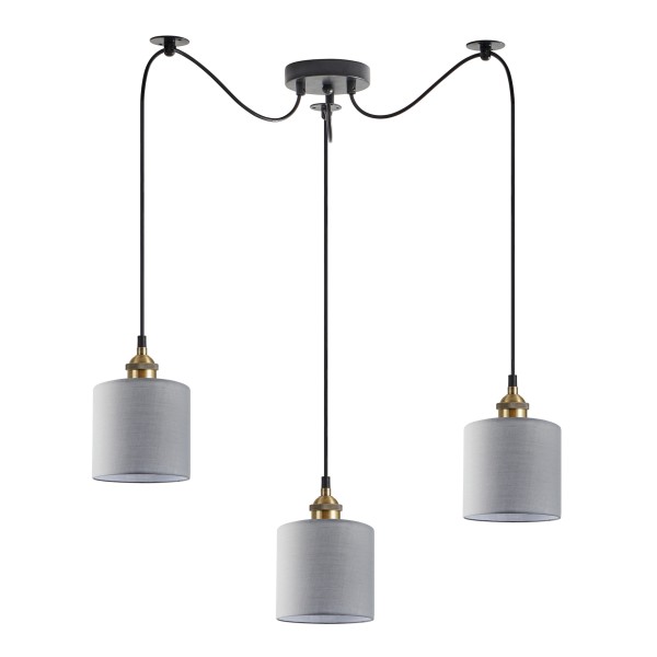 SE21-BR-10-BL3-SH2  MAGNUM BRONZE Grey Shade Pendant+
