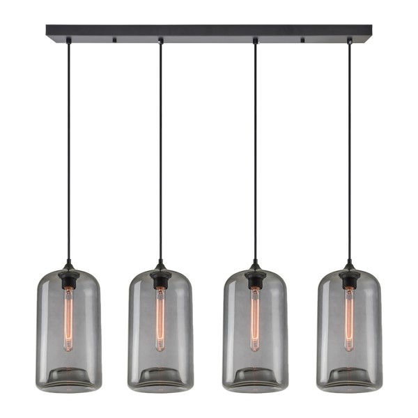 SE21-SM-19-30-4BL+ FEINT Smoked Glass Pendant+