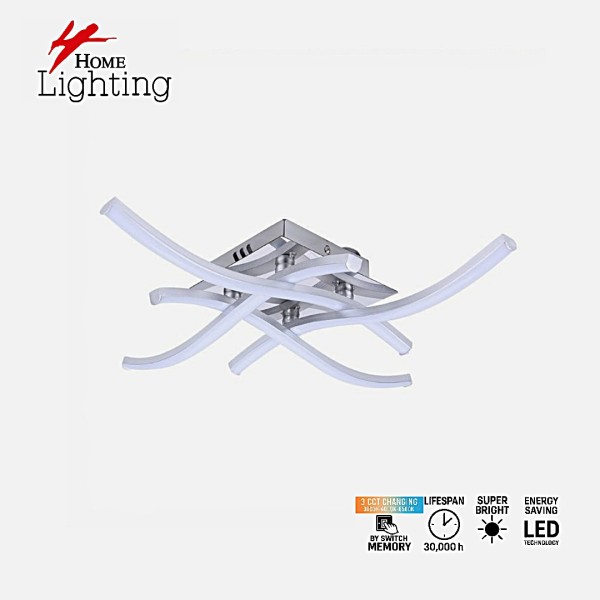SE LED 45 COSIMA CHROME 45*45*8cm  32W  3CCT WITH MEMORY  2 YEARS WARRANTY