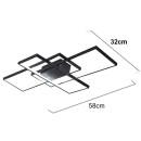 SE LED 4 TESSERA BLACK 58*32*10cm 3CCT WITH MEMORY 28W IP20 2 YEARS WARRANTY
