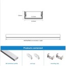 SE-PRO-23 ALUMINIUM PROFILE 2,3*1,0CM SQUARE FOR 2 LED STRIPS PRICE PER METER