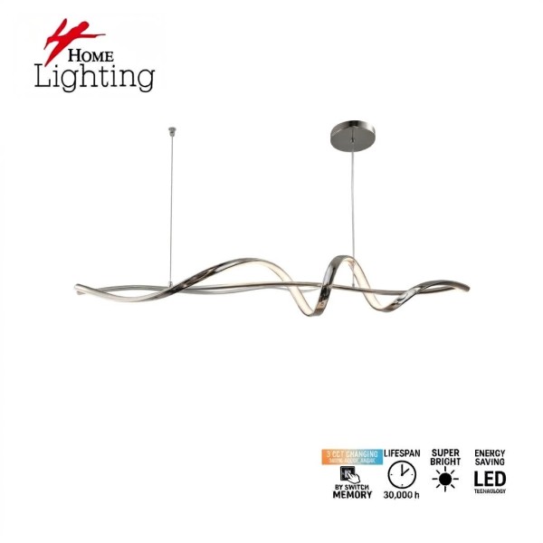 SE LED 100 ONIS CHROME  PENDANT 18W 3CCT 10*2*10cm  IP20  2 YEARS WARRANTY