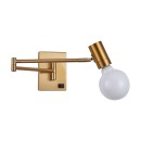 SE21-NM-52-SH3 ADEPT WALL LAMP Gold Matt Wall lamp with Switcher and Brown Shade+