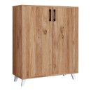 Ντουλάπι κουζίνας/μπάνιου - Παπουτσοθήκη μελαμίνης Lilly Megapap χρώμα pine oak 77x30x78,5εκ.