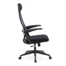 Καρέκλα γραφείου εργονομική Antonio Megapap με ύφασμα Mesh σε μαύρο - γκρι 66,5x70x111,8/133εκ.