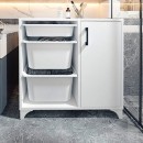 Ντουλάπι κουζίνας/μπάνιου Kayra Megapap με 3 καλάθια χρώμα λευκό 77,2x30x77,3εκ.