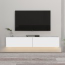 Έπιπλο τηλεόρασης επιτοίχιο Aristo Megapap από μελαμίνη με LED χρώμα λευκό 135x31,6x25εκ.