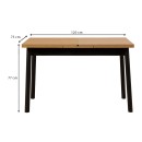 Τραπέζι Jemmy Megapap επεκτεινόμενο από μελαμίνη χρώμα φυσικό - μαύρο 120/153x75x77εκ.