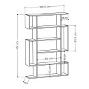 Βιβλιοθήκη μελαμίνης Mito Megapap χρώμα λευκό 108x25x161εκ.
