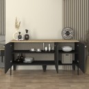 Μπουφές Pedro Megapap χρώμα ανθρακί - rota oak 150x45x75εκ.
