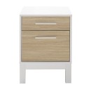 Κομοδίνο London Megapap χρώμα λευκό - oak 45x41x60εκ.