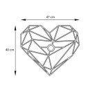 Απλίκα τοίχου Heart Megapap E27 μεταλλική χρώμα μαύρο 47x12x40εκ.