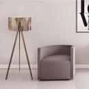 Φωτιστικό δαπέδου Rosling Megapap Mdf/ύφασμα/Pvc χρωμα καρυδί/καφέ 38x21x140εκ.