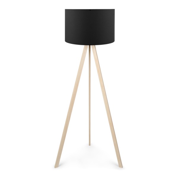 Φωτιστικό δαπέδου Rosling Megapap Mdf/ύφασμα/Pvc χρώμα φυσικό/μαύρο 38x21x140εκ.