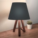 Φωτιστικό επιτραπέζιο Lander Megapap ύφασμα/Pvc/ξύλο χρώμα μαύρο/καφέ 22x17x32εκ.
