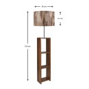 Φωτιστικό δαπέδου Loyd Megapap υφασμάτινο/Pvc/MDF χρώμα καφέ/καρυδί 38x38x150εκ.