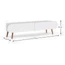 Έπιπλο τηλεόρασης Lotus Megapap χρώμα λευκό 120x30x40εκ.