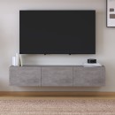 Έπιπλο τηλεόρασης επιτοίχιο Palm Megapap χρώμα γκρι ρετρό 150x32x30εκ.