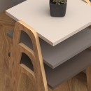 Τραπεζάκια βοηθητικά σετ 3 τμχ Como Megapap χρώμα καφέ - cappuccino - κρεμ 36x32x40εκ.