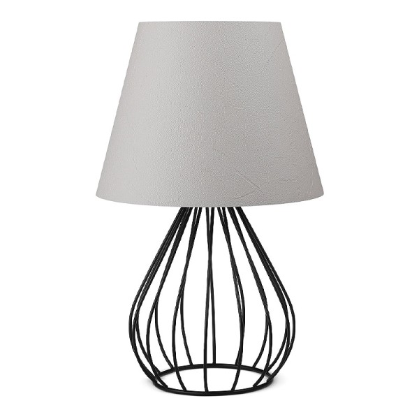 Φωτιστικό επιτραπέζιο Akerlind Megapap ύφασμα/Pvc/μέταλλο χρώμα ανοιχτό γκρι/μαύρο 22x17x36εκ.