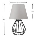Φωτιστικό επιτραπέζιο Akerlind Megapap ύφασμα/Pvc/μέταλλο χρώμα ανοιχτό γκρι/μαύρο 22x17x36εκ.