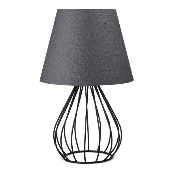 Φωτιστικό επιτραπέζιο Akerlind Megapap ύφασμα/Pvc/μέταλλο χρώμα ανθρακί/μαύρο 22x17x36εκ.
