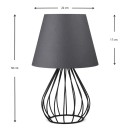 Φωτιστικό επιτραπέζιο Akerlind Megapap ύφασμα/Pvc/μέταλλο χρώμα ανθρακί/μαύρο 22x17x36εκ.