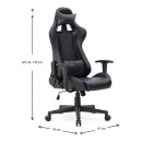 Καρέκλα γραφείου Gaming Alonso Megapap από τεχνόδερμα χρώμα μαύρο 67x70x125/135 εκ.