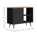 Κονσόλα - μπουφές μελαμίνης Luce Megapap χρώμα μαύρο antique - oak 80x35x66εκ.