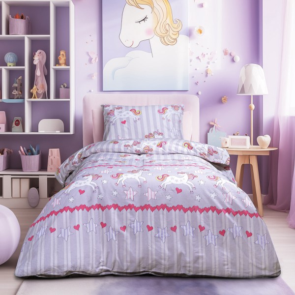 LINO ΣΕΝΤΟΝΙ + ΜΑΞ/ΚΗ MONOKEROS LILAC 170X260 LINO ΣΕΝΤΟΝΙ + ΜΑΞ/ΚΗ MONOKEROS LILAC 170X260