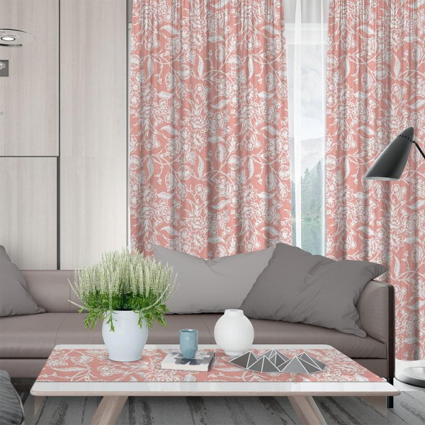 LINO ΚΟΥΡΤΙΝΑ IZAL 301 ΜΕ ΤΡΕΣΑ PINK 135X270 LINO ΚΟΥΡΤΙΝΑ IZAL 301 ΜΕ ΤΡΕΣΑ PINK 135X270