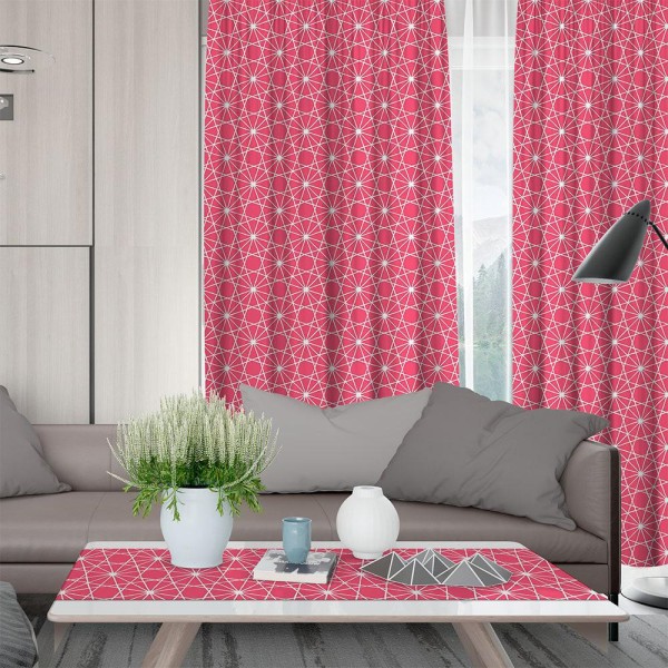 LINO ΚΟΥΡΤΙΝΑ KENZO 402 ΜΕ ΤΡΕΣΑ RED 135X270 LINO ΚΟΥΡΤΙΝΑ KENZO 402 ΜΕ ΤΡΕΣΑ RED 135X270
