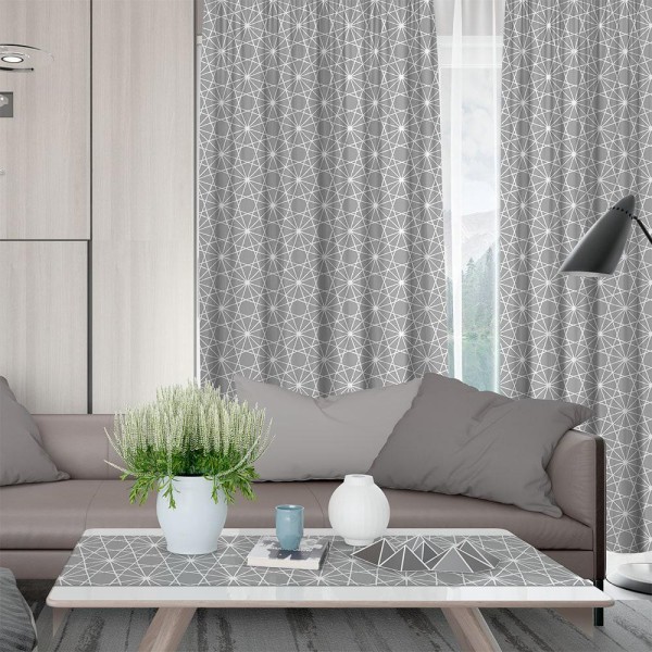 LINO ΚΟΥΡΤΙΝΑ KENZO 802 ΜΕ ΤΡΕΣΑ GREY 135X270 LINO ΚΟΥΡΤΙΝΑ KENZO 802 ΜΕ ΤΡΕΣΑ GREY 135X270