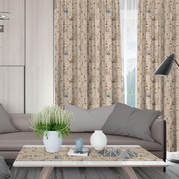 LINO ΚΟΥΡΤΙΝΑ KAU 101 ΜΕ ΤΡΕΣΑ BROWN 135X270 LINO ΚΟΥΡΤΙΝΑ KAU 101 ΜΕ ΤΡΕΣΑ BROWN 135X270